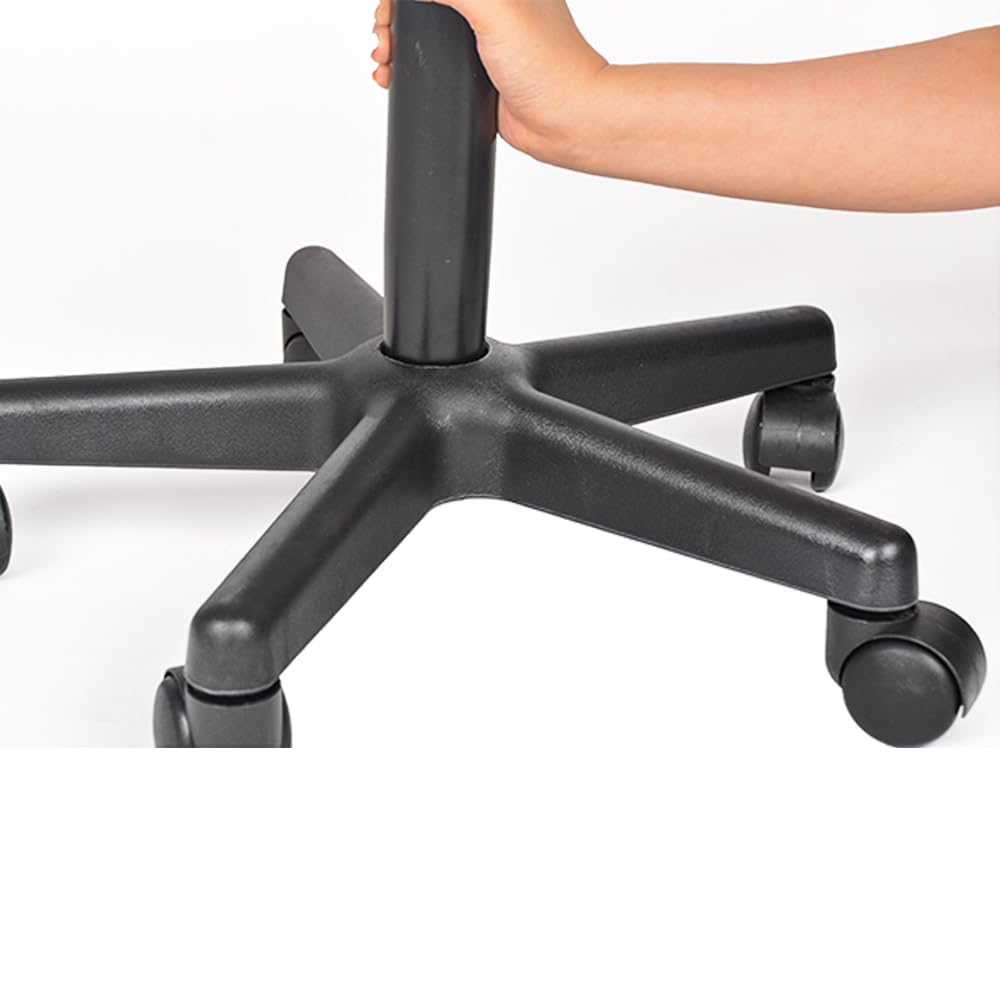 Mingone Sillín con ruedas, altura regulable, taburete de oficina, ergonómico, para peluquería, rotación de 360°, color blanco
