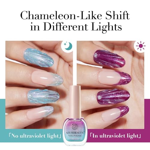 Image of AZUREBEAUTY 4 Color Blue Pink Nail Polish Set