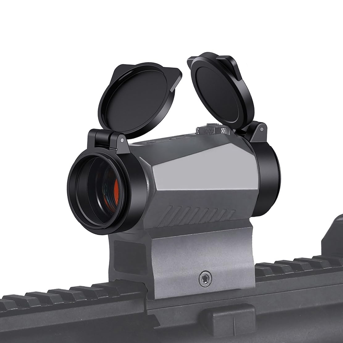 Flip-up Red Dot Lens Cover Black Protection Caps for Sig Sauer Romeo5 (Not fit Romeo5 Gen II) & Optics Sight with 28mm Diameter Ocular/Objective Lips