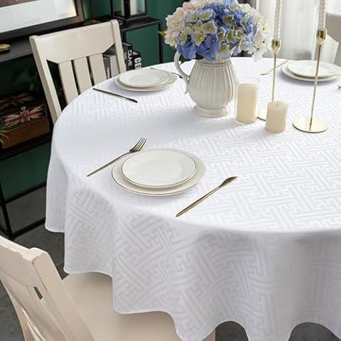 WELTRXE 180cm Water Resistant Tablecloth Cover