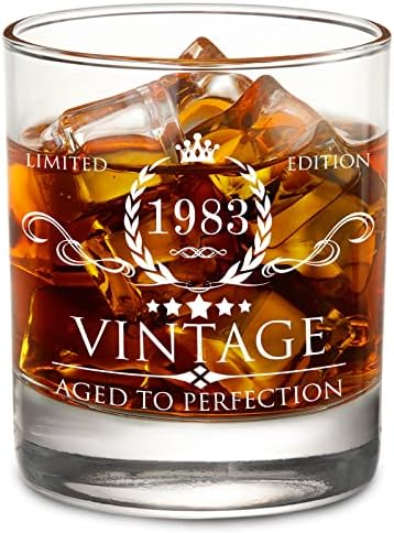 AOZITA 40th Birthday Gifts for Men - 40th Birthday Decorations for Men, Party Supplies - 40th Anniversary Ideas for Him, Dad, Husband, Friends - 11oz Whiskey Glass