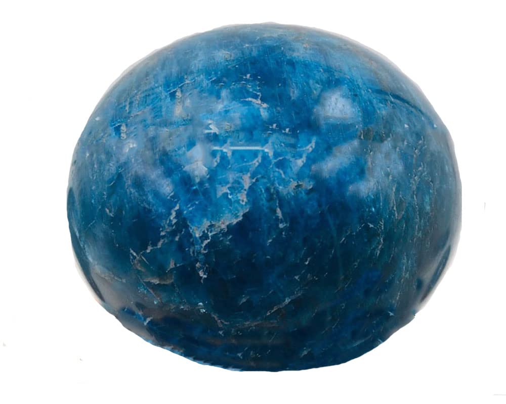 Blue Apatite Sphere Ball Natural Healing Quartz Crystal Gemstone Figurine Sculpture Ball with Stand Large 80mm/3.14 inch