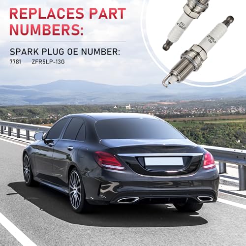 Image of 7781 Iridium Spark Plugs 6 Pack Compatible with Dodge Avenger Challenger Charger Journey Nitro Compatible with Chrysler 300 Town & Country Sebring Pacifica VW Routan 3.5L 4.0L V6 for ZFR5LP-13G