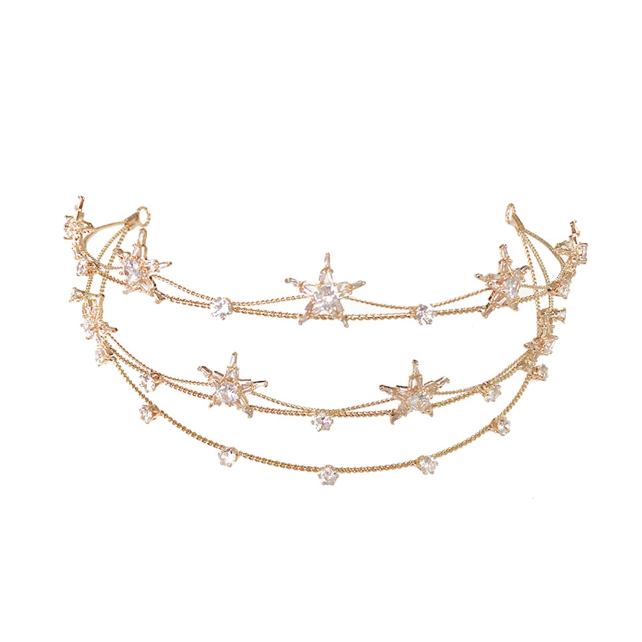 MAGICLULU 3 Piezas Diadema pentagrama para novias novia diadema diamantes imitación las mujeres Diadema con diamantes imitación tiara tocado mujer para boda