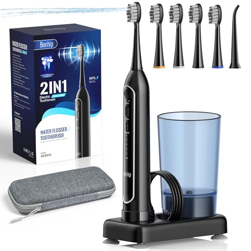 Benhip Water Flosser & Sonic Toothbrush Combo – 3 Toothbrush