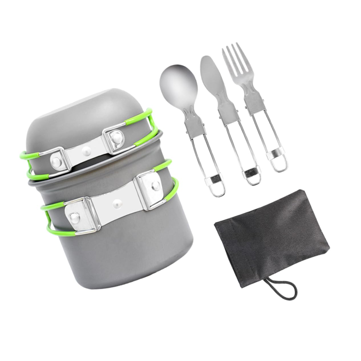 Mipcase Set da Campeggio Portatile 6 Pezzi in Alumina per 1-2 Persone
