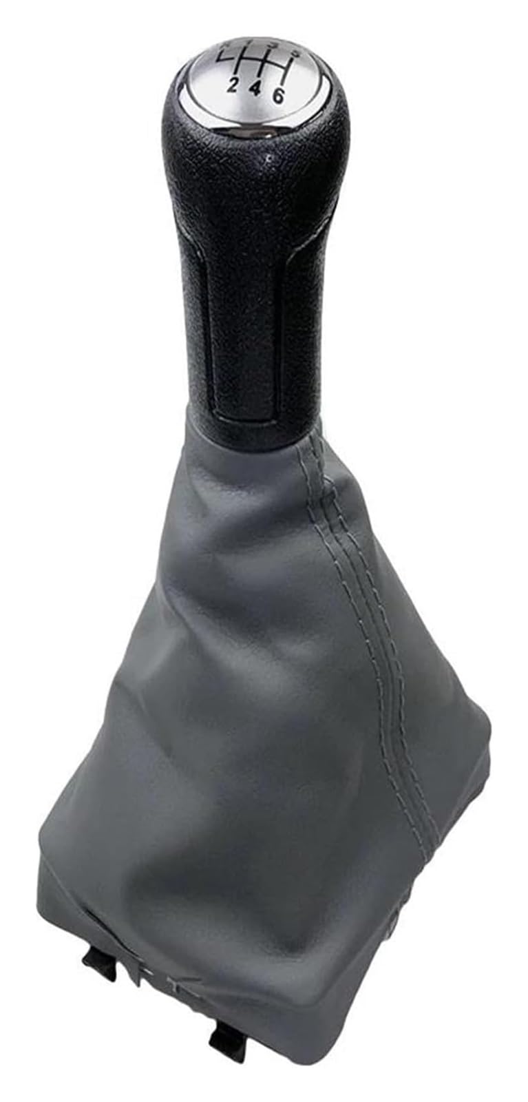 Jsrvqkms One Color Car Gear Knob For Vw For Polo 9N 9N2 9N3 2001-2009 Car Gear Shift Knob Lever Shifter Gaiter Boot Cover(6 Speed Grey Sliver)