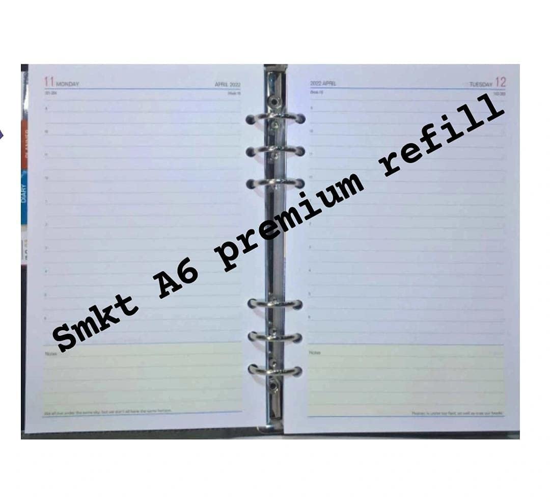 SMKT™ 2024 Planner refill A6 dated 2022 6 Ring Business Organizer