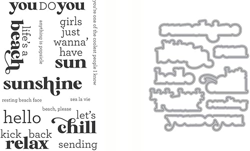 Ellen Hutson, Essentials by Ellen, Let's Chill Stamp & Die Set Combo, Papercrafts, Estampación, Tarjetas, Scrapbooking, DIY, Sentimentos, Palabras,