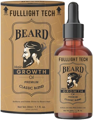 Image of Fulllight Tech Beard Growth Oil for Men-30ml | Natural & Organic Beard Care with Castor, Argan & Jojoba Oils | Promotes Thicker, Fuller Beard | Softens & Fills Patches | Non-Greasy