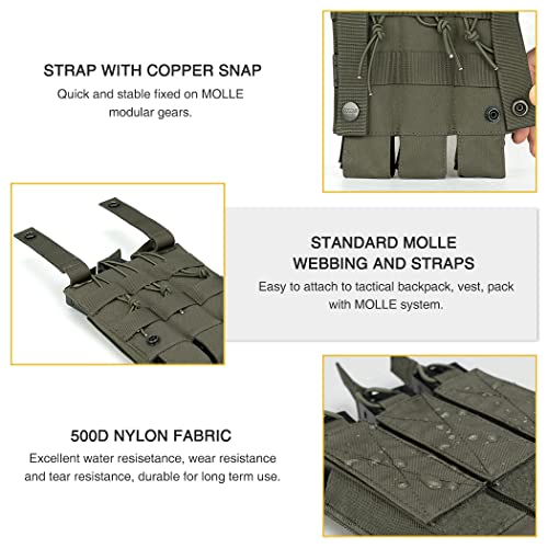 Idogear Triple Mag Pouches Tactical Magazine Pouch Molle Open Top Kriss Mag Pouch For Mp5 Magazines (Ranger Green) #TOP3