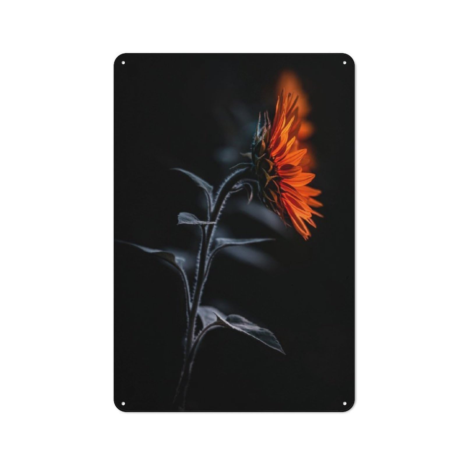 Junmoney Glowing Sunflowers Metal Wall Art Sign 30X20cm, Modern Retro Urban Room Decor For Modern Home, Workshop, Office Or Cafe