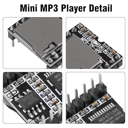 Dfplayer Mini Entwicklungsboard RUIZHI 5 Stück Mini MP3 Player DFPlayer Master Module stabile und zuverlässige Speicherübertaktung, eine Option für konstante Spannung kompatibel mit Arduino