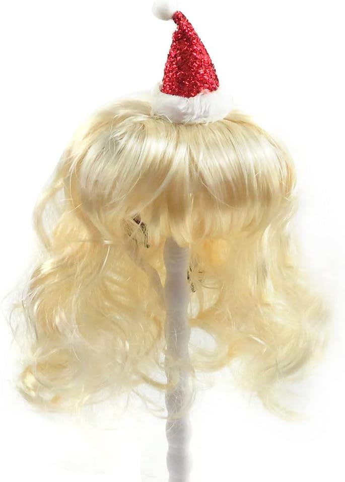 DrasaweePet Wigs for Dogs & Cats - Bleach Blonde Wig with Bangs & Adjustable Elastic Strap for Small, Medium & Large Pets - Cosplay, Christmas & Halloween
