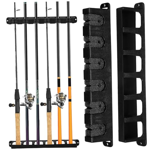 FOYTOKI Fishing Pole Racks for Wall 1 Set of Vertical Holders Abs Material Easy Install Organize Your Fishing Gear