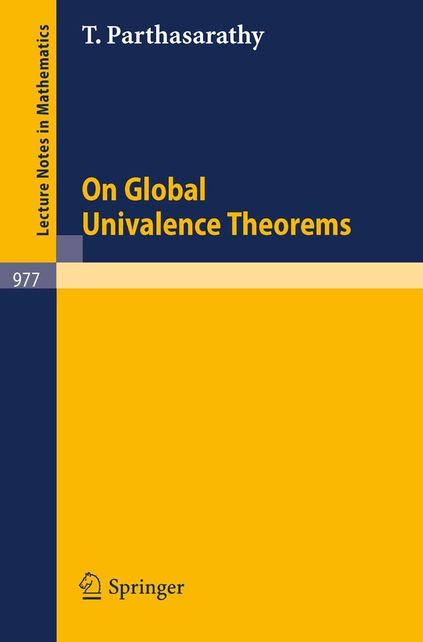 On Global Univalence Theorems: 977 (Lecture Notes in Mathematics)