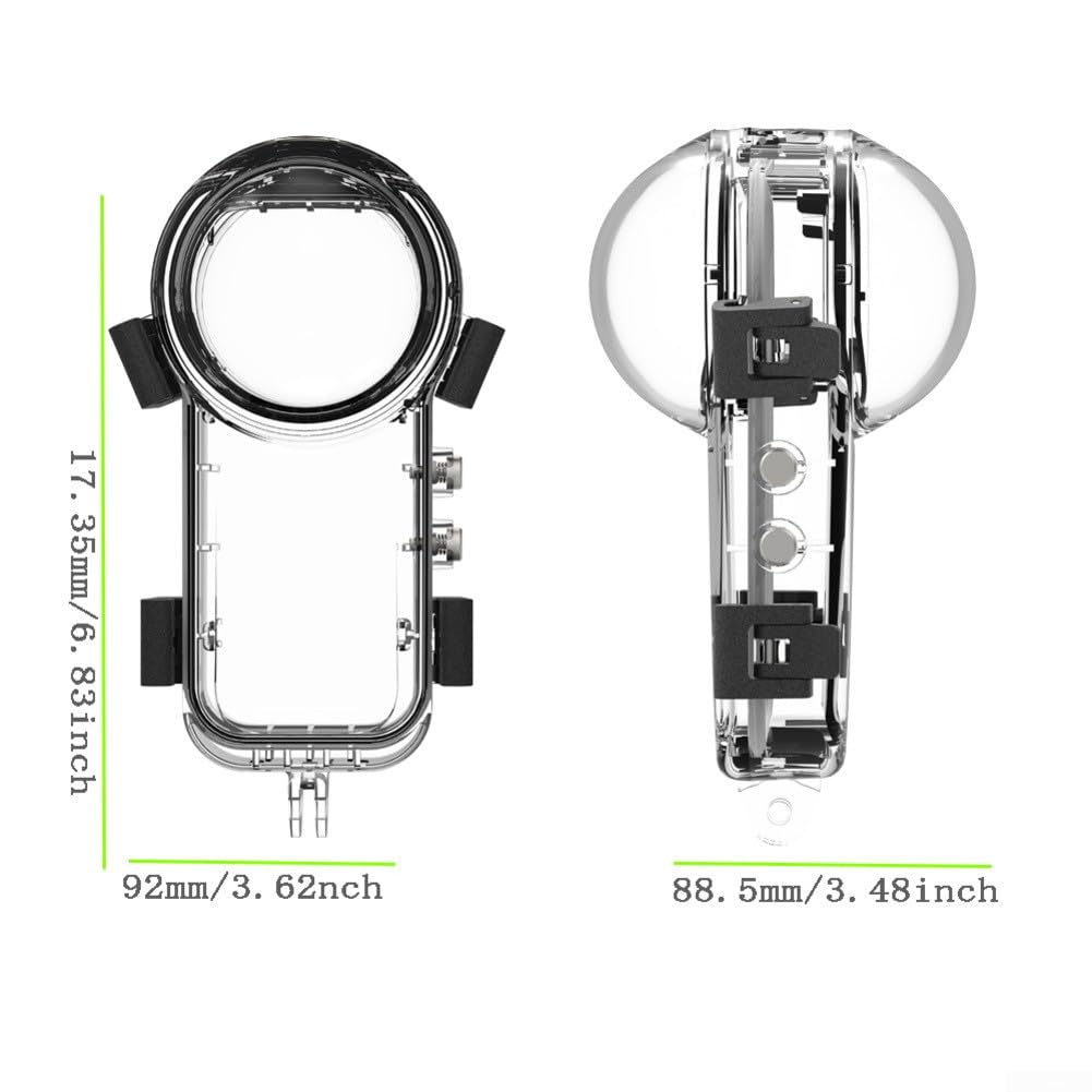 Boîtier étanche pour Insta360 X5, boîtier de plongée invisible pour Insta360 X5, 50 m de plongée sous-marine (173,5 x 92 x 88,3 mm)