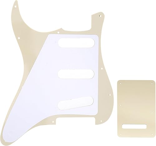 Miniatura 13 de Juego de carcasa para guitarra eléctrica Musiclily SSS 11 agujeros Stratocaster para Fender, hecho en México/EE. UU., Blanco Perlado Perla blanca