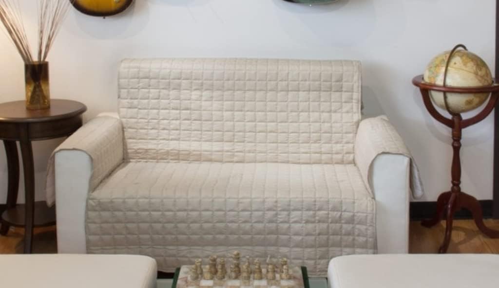 L'COZEE Assure Relax Quilted Furniture Protector, Cream