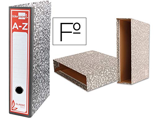 Archivadores Oficina ARCHIVADOR DE PALANCA FOLIO JASPEADO GRIS CON CAJA (PACK DE 8 ARCHIVADORES)