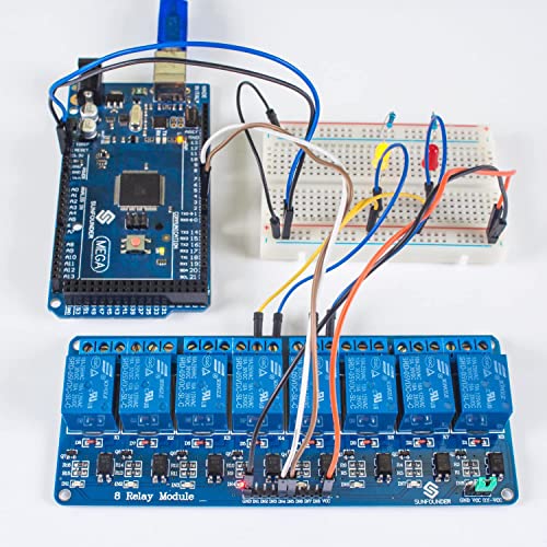 Image of SunFounder 5V 8 Channel Relay Shield Module for Arduino R3 2560 1280 ARM PIC AVR STM32 Raspberry Pi 3, 2 Model B & B+