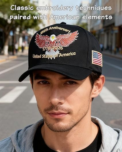 Gorra de béisbol con bandera bordada ajustable unisex miniatura 8