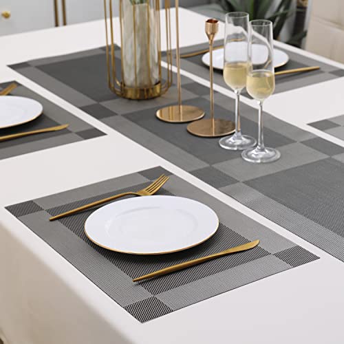 Image of HOKIPO Polyvinyl Chloride Dining Mats with Runner (AR4208) Set of 4