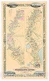 Historic Map : Plantations on The Mississippi River from Natchez to New Orleans 1858., 1858, Joseph Aiena, Vintage Wall Art : 24in x 36in