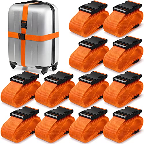 Sangles à bagages orange contre les pertes de valises et ouvertures de fermeture éclair