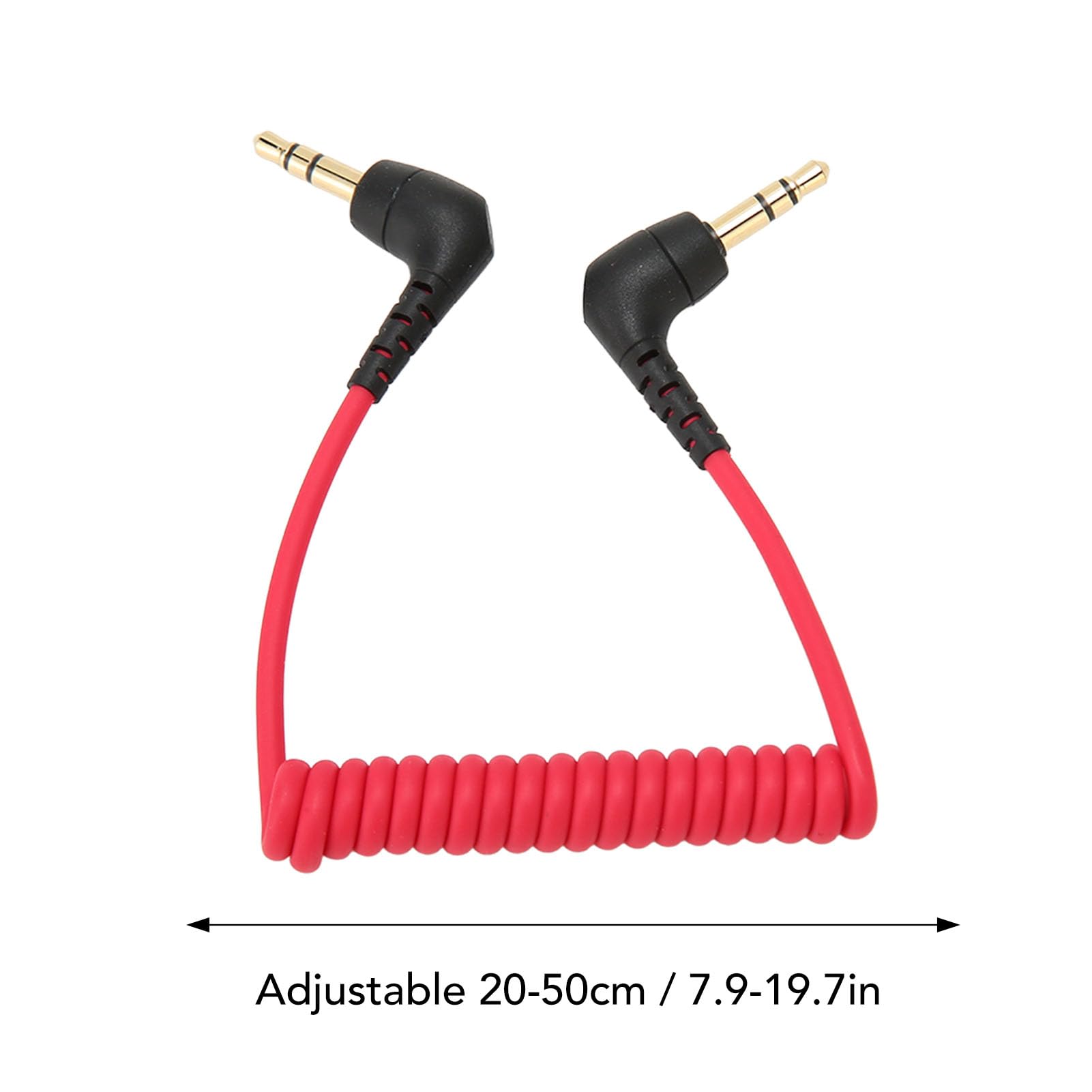 Kabel Audio 3,5 Mm, Gniazdo TRS 3,5 Mm Męski na Męski Kabel Krosowy SC2 Kabel Mikrofonowy Stereo Aux Audio Przewód Spiralny (do 50 cm)