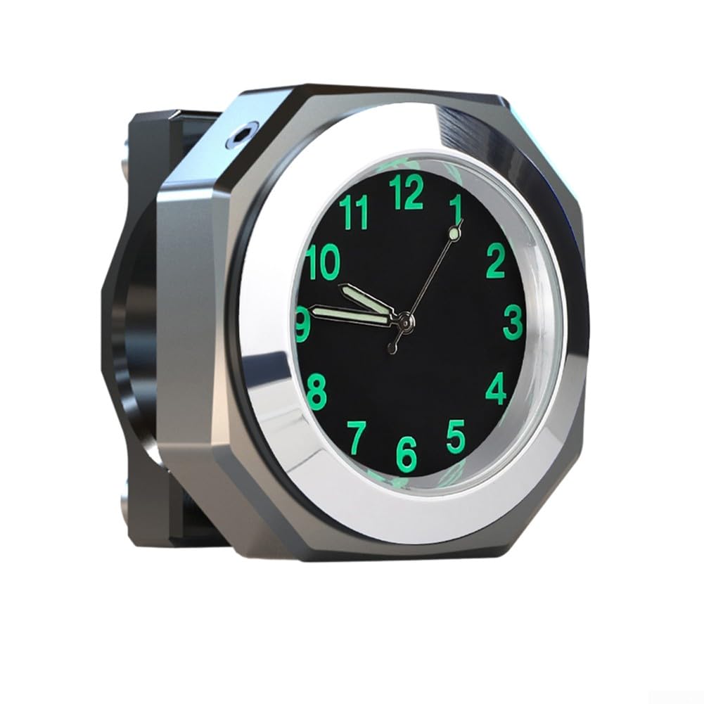 Horloge de guidon de moto, étanche, pour guidon de moto, montre de vélo, convient pour les motos (noir)