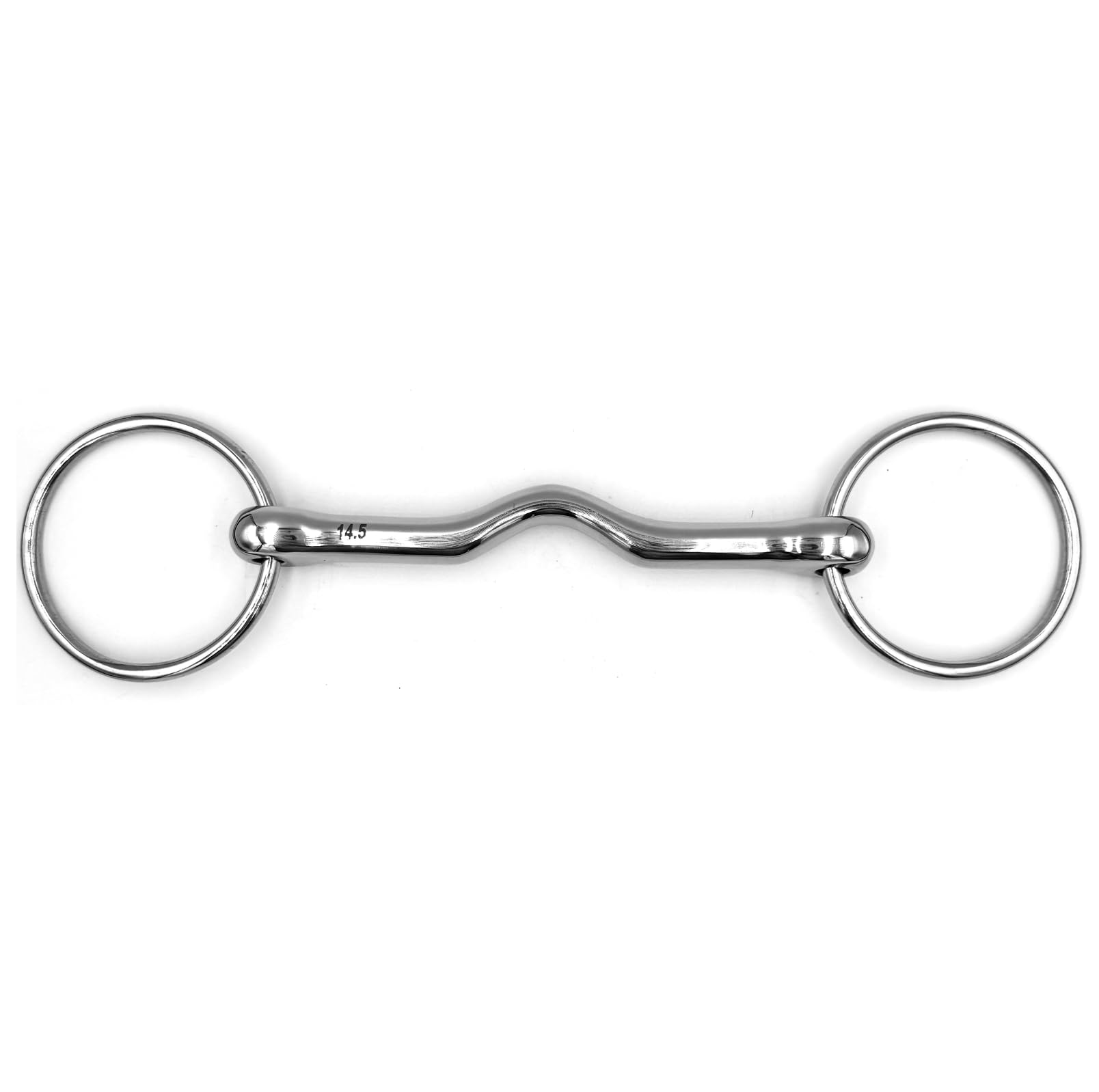 ES0240 Gebiss Wassertrense Loose Ring Stangegebiss Cambridge Mouth Snaffle mit Zungenfreiheit aus Edelstahl Ringdurchmesser 65 mm Gebissstärke 14 mm (13.5 cm)