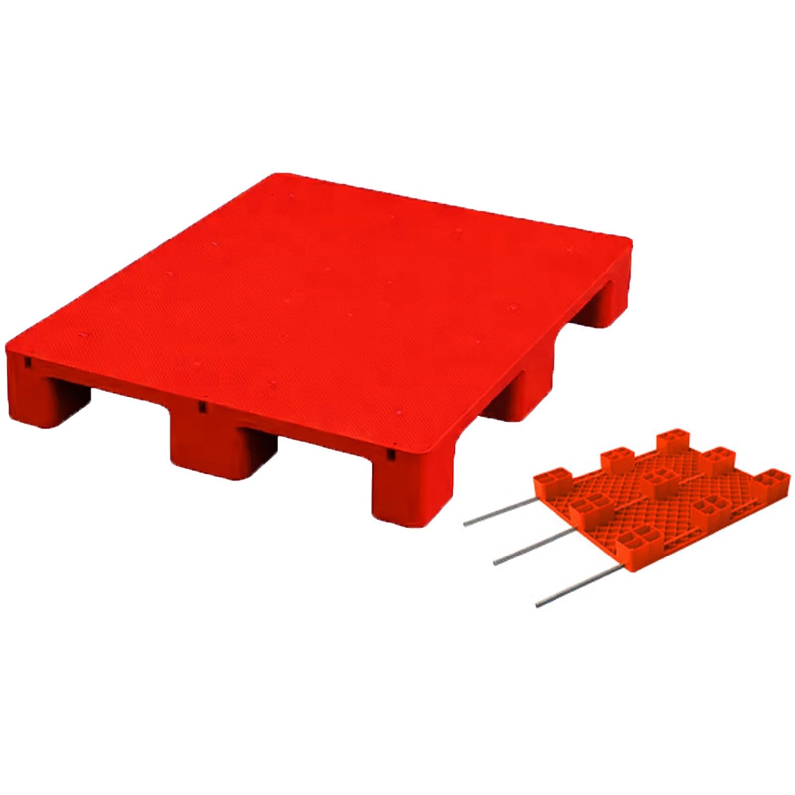 Palette en plastique avec structure renforcée et coins arrondis antichoc