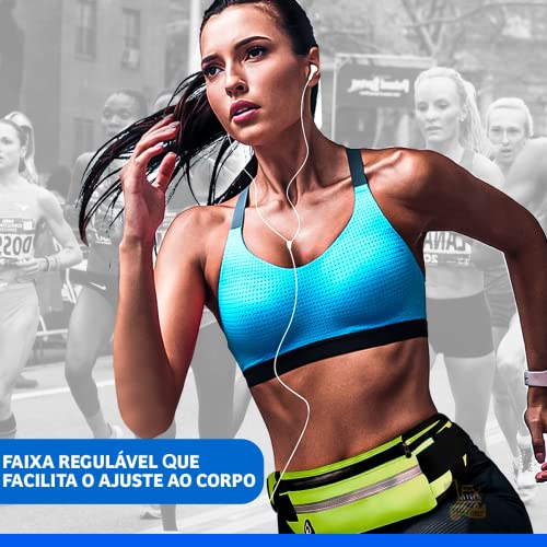 Pochete Esportiva Corrida Porta Celular Garrafa Documento Cinta Fitness Cores (Amarelo)