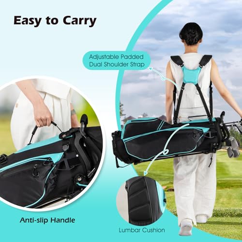 GYMAX Golf Clubs for Men Women, 12PCS Right Handed Complete Golf Set - 3 Woods (#1#3#5), 5 Irons (#5#6#7#8#9), Sand/Pitching Wedge, Putter, 3 Head Covers, Rain Hood & Stand Bag - Image 4