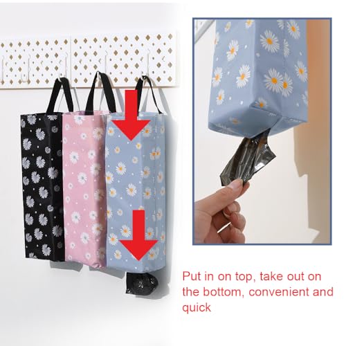HLIWS 3 Stück Plastiktüten Einkaufstüten Halter,Hängende Falten Müllsäcke Organizer,zum Aufhängen von Müllbeuteln für die Wohnküche(Kommt mit 3 Haken)