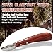 USUNFARM Hoof Knife Double Edged Hoof Trimming Knife with Wooden Handle，Stainless Steel Loop Blade Multipurpose Hoof Trimming Knife for Livestock,for Cutting Horses Donkeys Cows Hooves (Red Stripe)