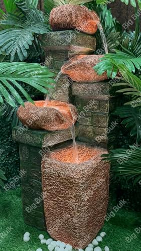 Image of 5 Steps 5 Layer Stone Look Fiber Fountain for Home Decor /Living Room /Hall /Office /Garden /Puja Room Indoor Outdoor Fountain (Design 6) (Fountain 5)