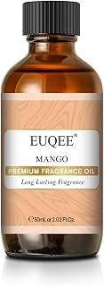 EUQEE Mango Fragrance Oils, 60ml Premium Scents Essential Oils with Glass Dropper for Soap & Candle Making, DIY Bath Bombs, Diffusers (2.02 Fl oz)