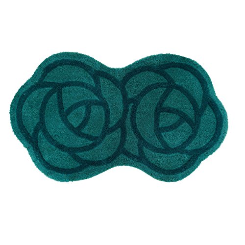 センコー S.D.S ローズ 薔薇をかたどった インテリアマット ピーコックブルー 約55×85cm 18751
