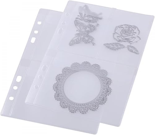 Miniatura 6 de BAOFALI Paquete de 10 bolsillos de plástico tamaño A5, 6 agujeros, carpetas de PVC impermeables, bolsa de hojas sueltas para presupuestos, bolsas de