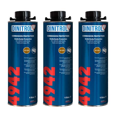 REJEL Dinitrol 4942 Unterkörperwachs, Braun, 3 x 1 Liter Dosen (mit Schutz-Schraubverschluss)