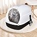 Baoblaze Hooded Cat with Lid Kitten Potty Enclosed Cat Toilet with Front Door Pet Litter Tray, Black