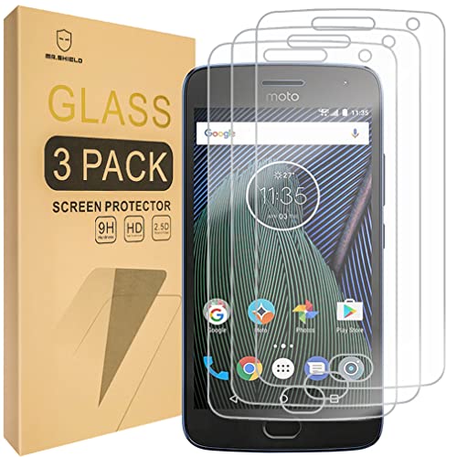 [3-Pack]- Mr.shield Designed For Motorola Moto G5 Plus/Moto G Plus (5Th Generation) [Tempered Glass] Screen Protector [0.3Mm Ultra Thin 9H Hardness 2.5D Round Edge] With Lifetime Replacement #TOP4