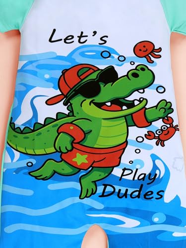 Image of KiddoPanti Boys & Girls Half Sleeve Mid Thigh Length Swim Suit
