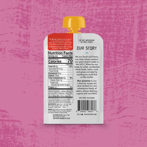 Kekoa Foods 100% Organic Vegetarian Baby Food Puree, Variety Pack - 3.5 ounce Squeeze Pouch (3 Packs, 18 Pouches) (Veggie Forward Variety Pack) - Thumbnail 5