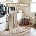Collive Hallway Runner Rug, 2' x 5' Soft Washable Tan Contemporary Modern Laundry Room Indoor Hand-Woven Cotton Carpet for Bedroom Entryway Front Door Farmhouse Kitchen