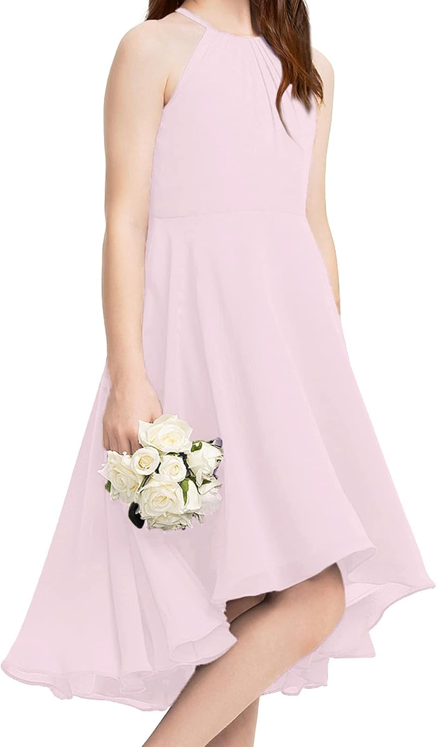 Fancy Kids Girls Junior Bridesmaid Dresses Girl Sleeveless Backless Crossed Straps Dress Wedding Prom Party Gowns - Image 4