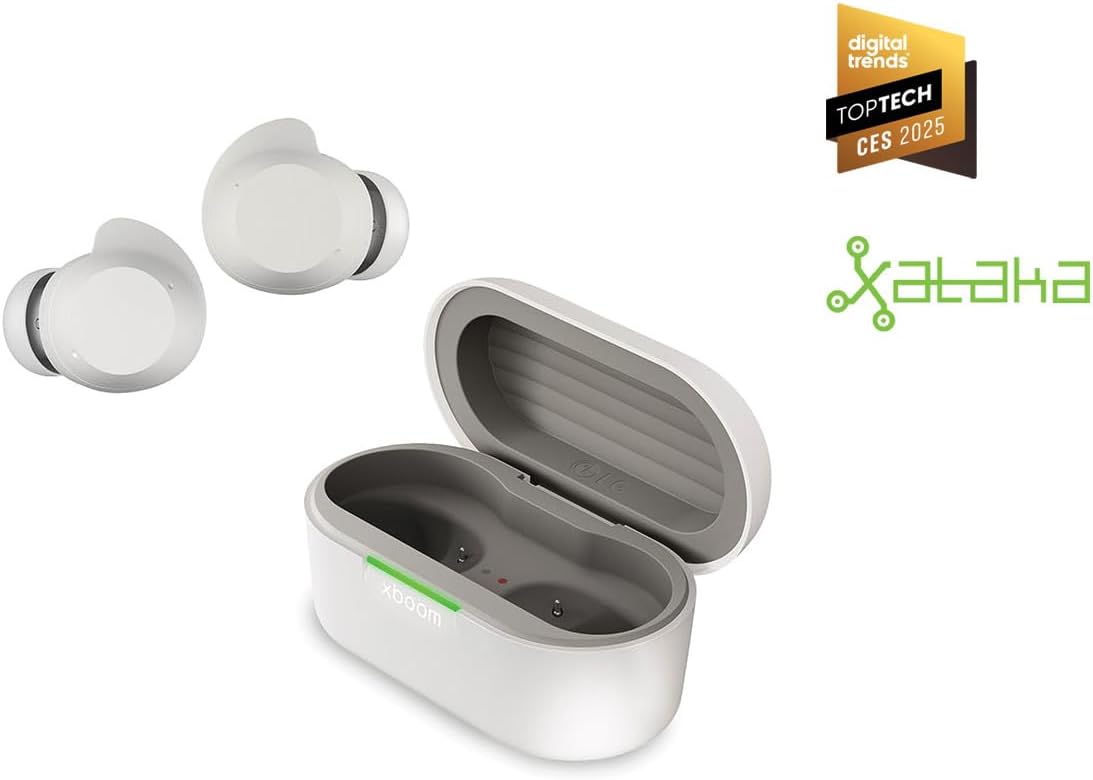 LG,xboom Buds, Auriculares Inalámbricos, Cancelación de Ruido, Cascos inalambricos Bluetooth, Auriculares inalambricos,Auriculares Bluetooth, Blanco 3