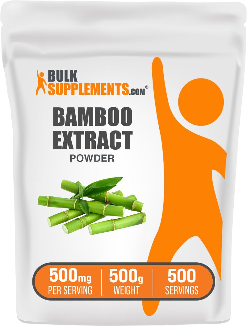 BulkSupplements.com Bamboo Extract Powder - Silica Supplements, Bamboo Supplement - Herbal & Gluten Free, 500mg per Serving, 500g (1.1 lbs) (Pack of 1)